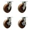 Service Caster 12'' Heavy Duty High Temp Phenolic Swivel Caster Set with 2 Brakes , 4PK CRAN-SCC-KP92S1230-PHRHT-2-SLB-2 - alternate 1